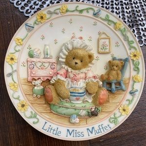 Cherished teddies little miss muffet hanging wall plate
